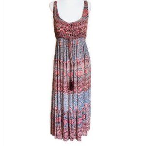 Boho Babydoll Long sleeveless Maxi Dress